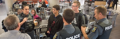 picture of University police officers with students